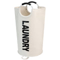 Maxsilan 90L/125L Large Laundry Basket, Freestanding Tall Clothes Hamper, Collapsible Laundry Bag, Beige